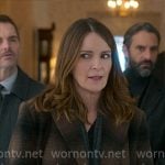 Kate’s brown plaid coat on The Four Seasons