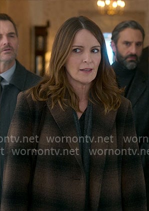 Kate's brown plaid coat on The Four Seasons