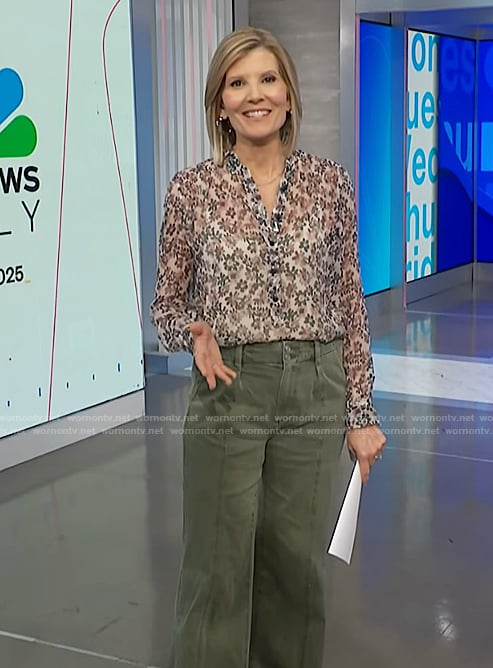 Kate’s floral blouse and pants on NBC News Daily