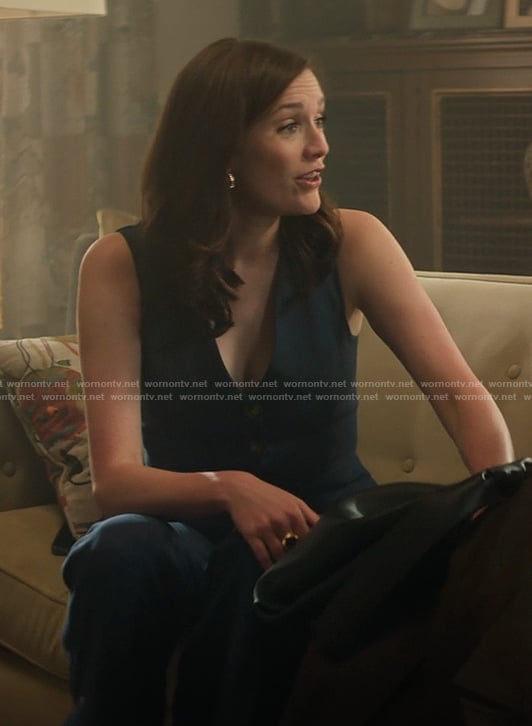 Kate's navy linen vest and blazer on You
