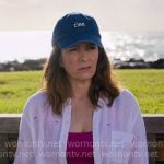 Kate’s pink palm tree embroidered shirt and Ciao hat on The Four Seasons