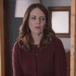 Kate’s red cable-knit cardigan on The Four Seasons