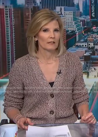 Kate's brown v-neck cardigan on NBC News Daily