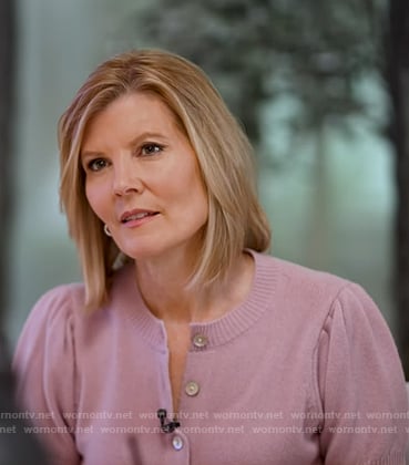 Kate's pink short sleeve cardigan on NBC News Daily