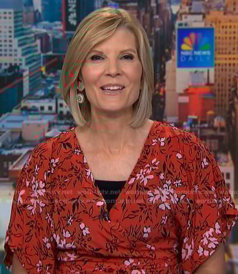 Kate’s red floral wrap top on NBC News Daily