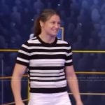 Katie Taylor’s black and white striped tee on Live with Kelly and Mark