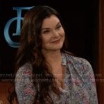 Katie’s floral top on The Bold and the Beautiful