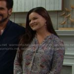 Katie’s floral top on The Bold and the Beautiful