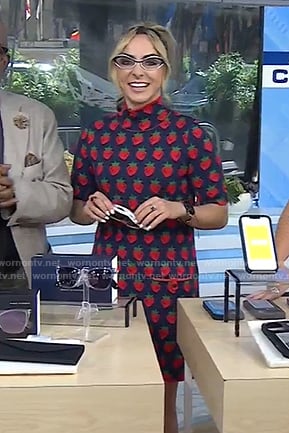 Katie Linendoll’s strawberry print dress on Today