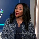 Kay Angrum’s blue tweed jacket on NBC News Daily
