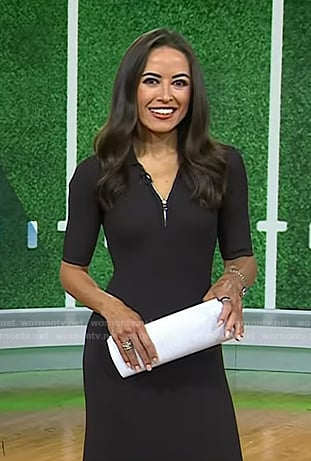 Kaylee's brown half-zip polo dress on Today