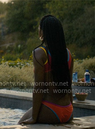 Keisha's red contrast trim bikini on Forever