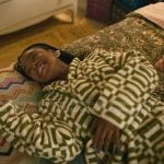 Keisha’s green geometric print robe on Forever