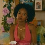 Keisha’s pink denim halter dress on Forever