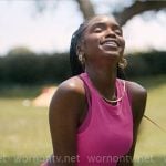 Keisha’s pink top and shorts set on Forever