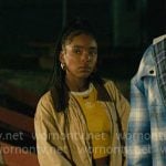Keisha’s yellow Adidas top and beige jacket on Forever