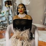 Kelli’s feather trim confessional dress on The Real Housewives of Atlanta