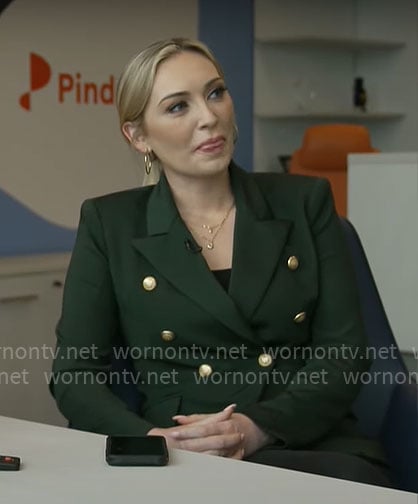 Kelly O'Grady's dark green blazer on CBS Mornings