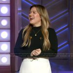 Kelly’s two tone belted dress on The Kelly Clarkson Show