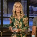 Kelly’s green floral print dress on Live with Kelly and Mark