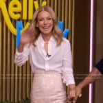 Kelly’s metallic floral skirt on Live with Kelly and Mark