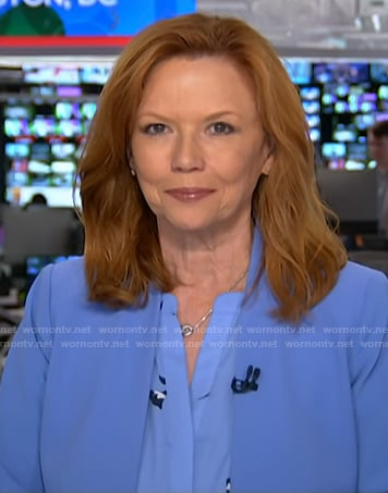 Kelly O'Donnell's blue floral blouse and jacket on Today