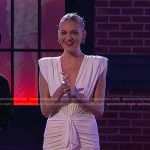 Kelsea Ballerini’s white ruffle front dress on The Voice
