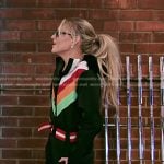 Kelsea Ballerini’s black stripe ski suit on The Voice
