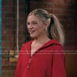 Kelsea Ballerini’s red half-zip hoodie on The Voice