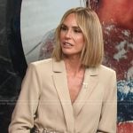 Keltie’s khaki contrast blazer and pants on E! News
