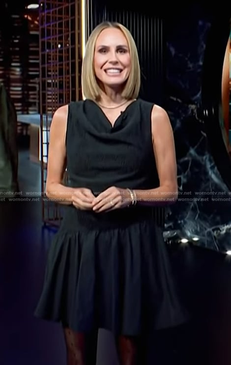 Keltie's black cowl neck mini dress on E! News