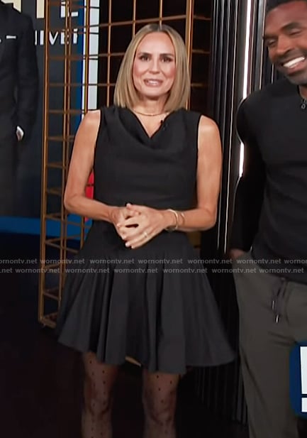Keltie’s black cowl neck mini dress on E! News