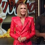 Keltie’s pink leather double breasted jacket on E! News
