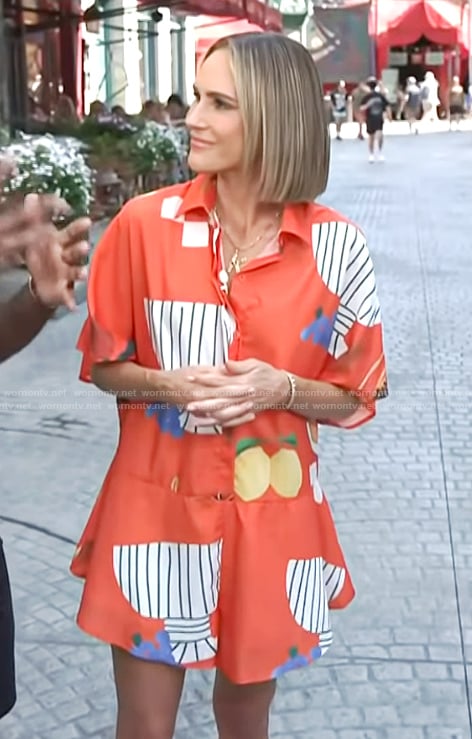 Keltie’s red fruit print romper on E! News