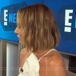 Keltie’s white bow top and wide leg pants on E! News