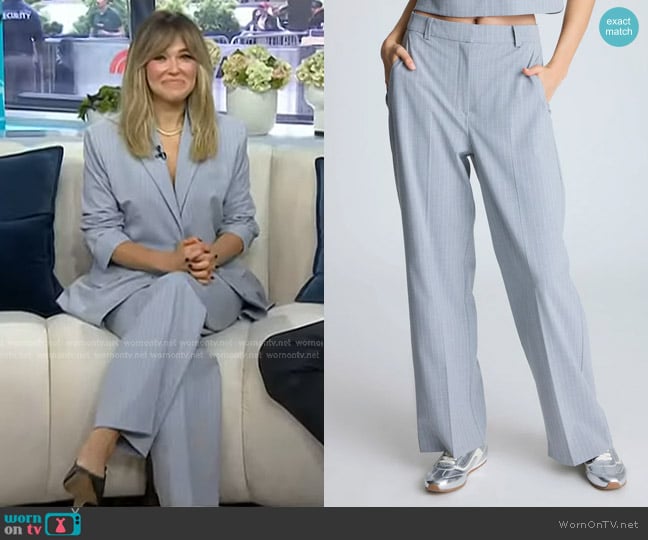 Kenneth Cole Fly Front High Rise Slash Pocket Wide Leg Pants worn by Rachel Platten on Today