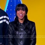 Kerry Washington’s black leather jacket and skirt on Good Morning America
