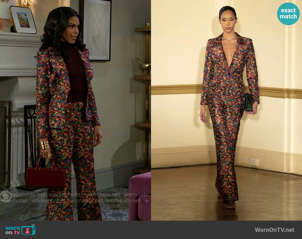 Kevan Hall Prism Pantsuit worn by Dani Dupree (Karla Mosley) on Beyond the Gates