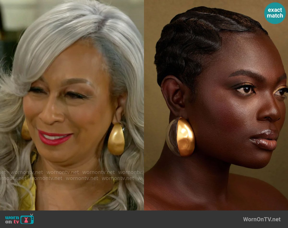 Khoi Maey Earrings in Large / Gold worn by Anita Dupree ( Tamara Tunie) on Beyond the Gates