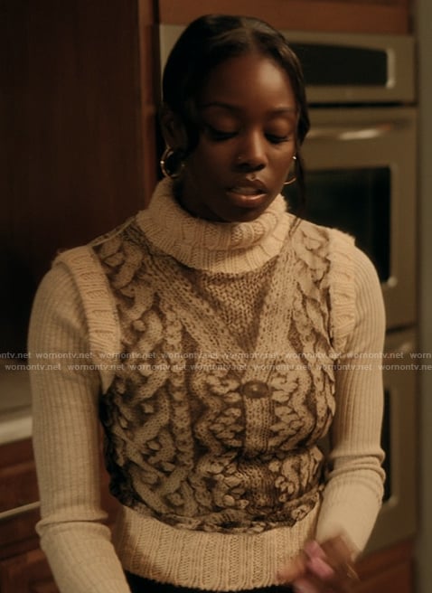 Kiesha's knit vest on The Chi