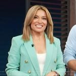 Kit’s mint double breasted blazer on Access Hollywood