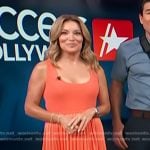 Kit Hoover’s orange pleated dress on Access Hollywood