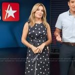 Kit’s navy mixed polka dot print belted dress on Access Hollywood