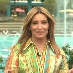 Kit’s patchwork print belted dress on Access Hollywood