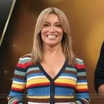Kit’s striped ribbed cardigan on Access Hollywood