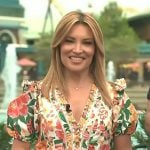 Kit’s floral print belted romper on Access Hollywood
