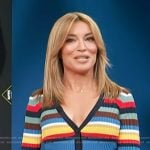 Kit’s striped ribbed cardigan on Access Hollywood