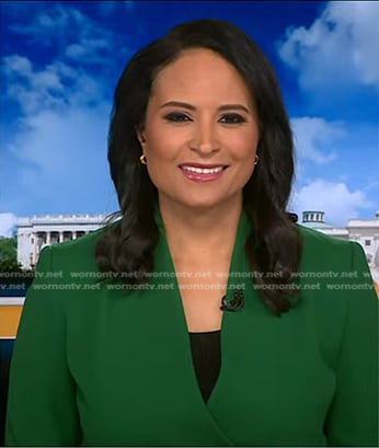 Kristen’s green wrap blazer on Today