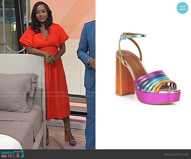 Kurt Geiger London Pierra Platform Sandal Heels worn by Makho Ndlovu on Today