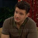 Kyle’s olive polo shirt on The Young and the Restless